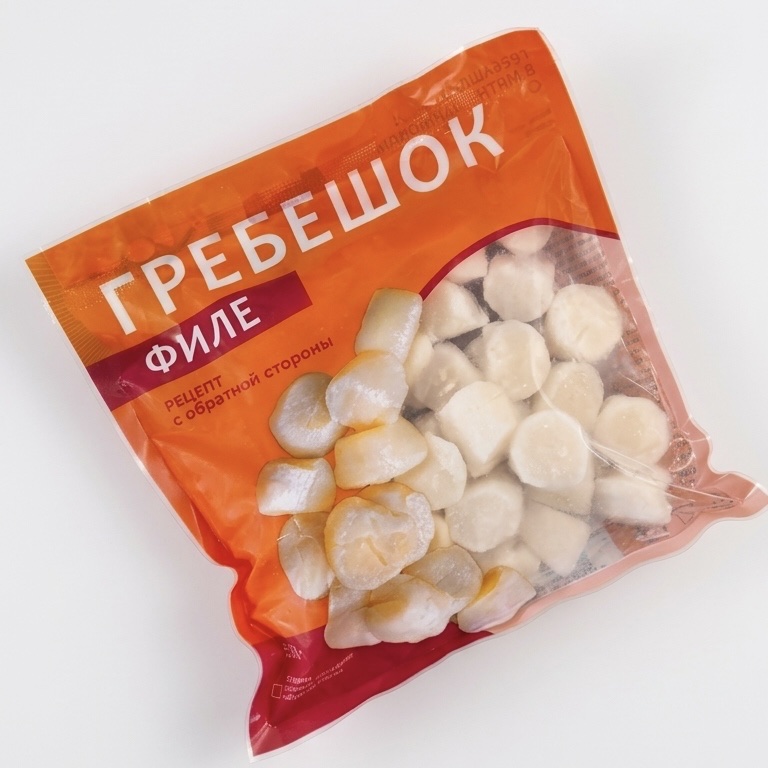 Гребешок филе, индивидуальная заморозка, IQF, 30/40, 500гр