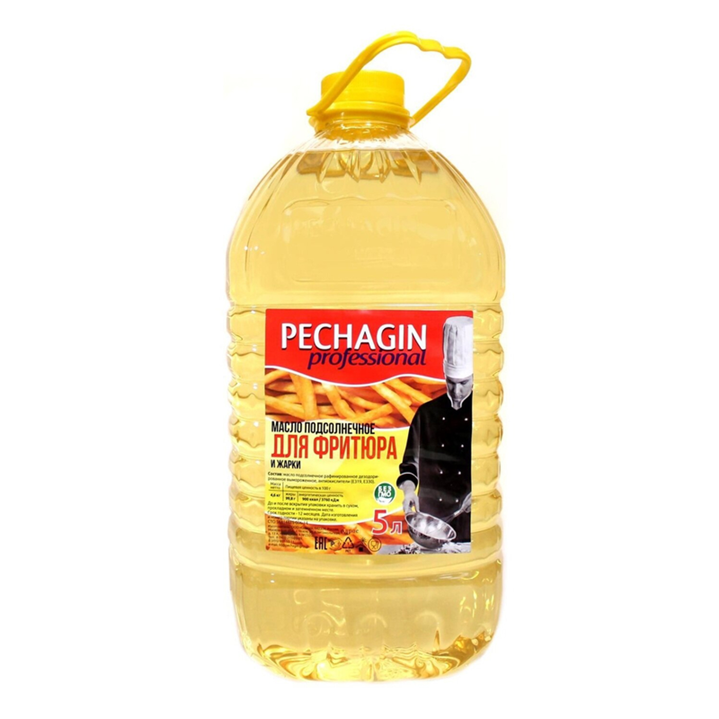 Масло подсолнечное Pechagin Professional для фритюра и жарки рафинированное дезодорированное 